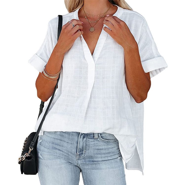 Women's V-neck Short Sleeve Shirt
