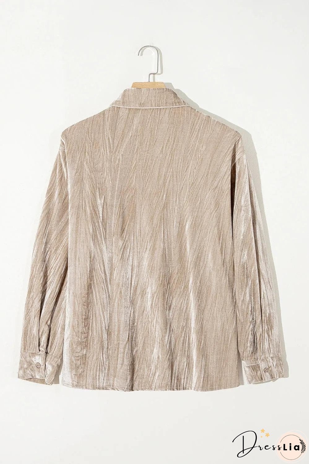 Golden Fleece Loose Fit Chest Pockets Buttoned Velvet Shirt