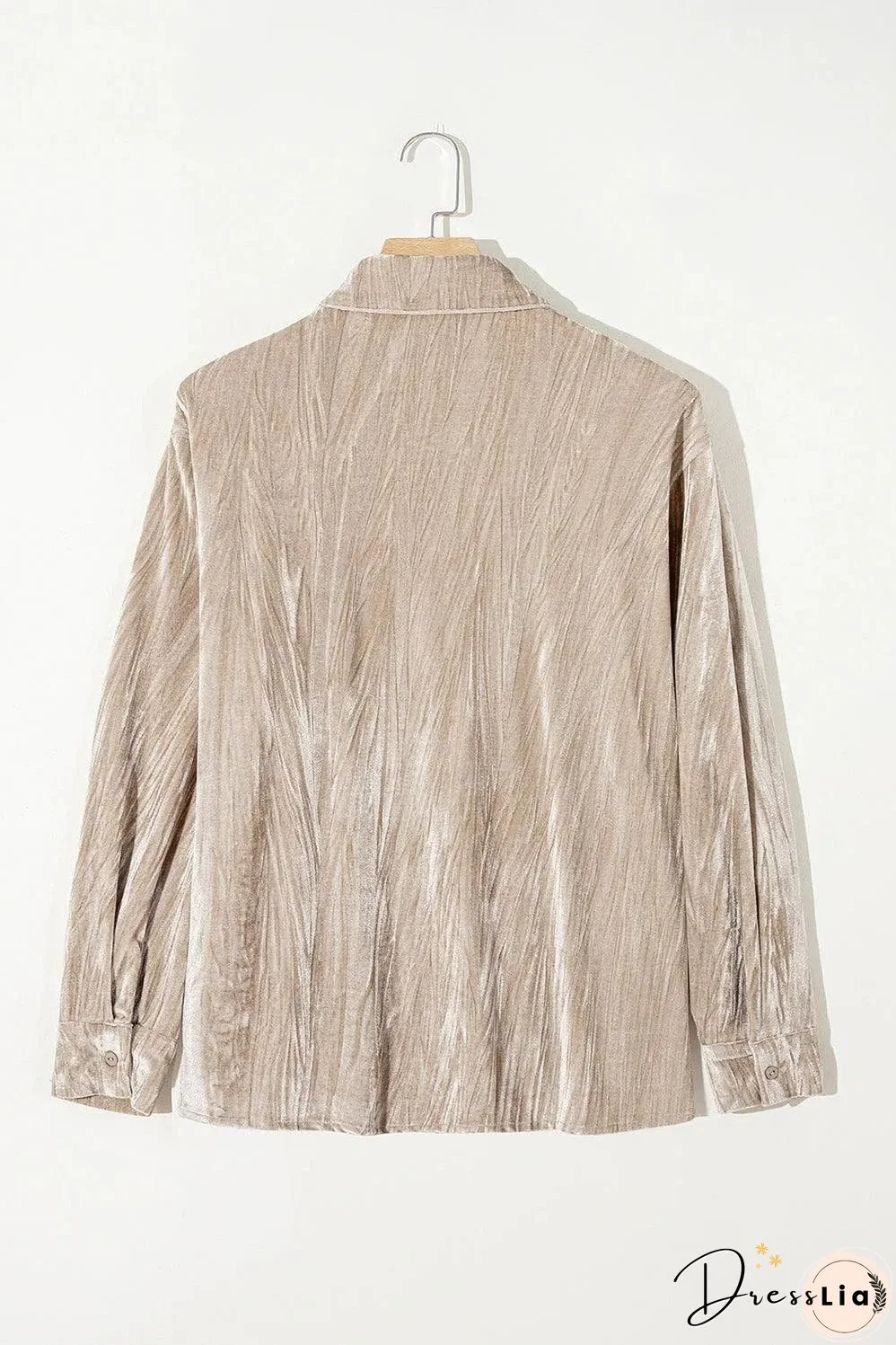 Golden Fleece Loose Fit Chest Pockets Buttoned Velvet Shirt