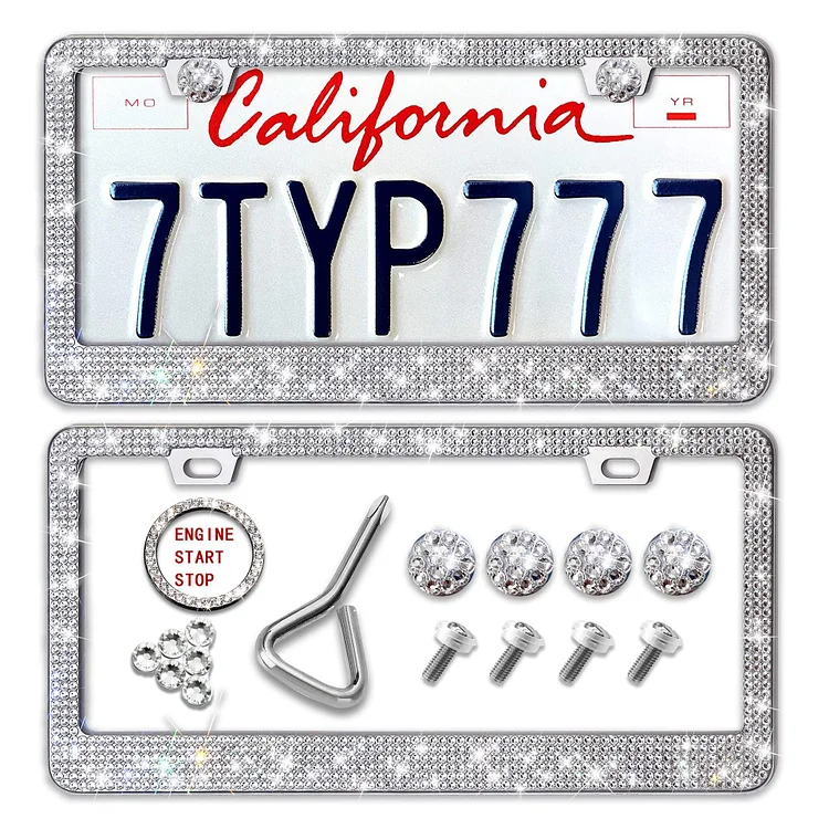 ✨Crystal diamond license plate holder simple and fashionable✨💮