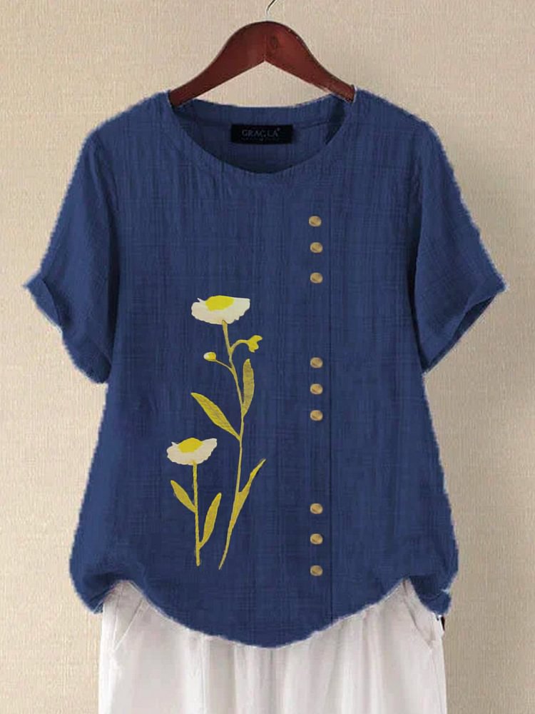 Bestdealfriday Casual Floral PrinT-Shirts Tops 9365921