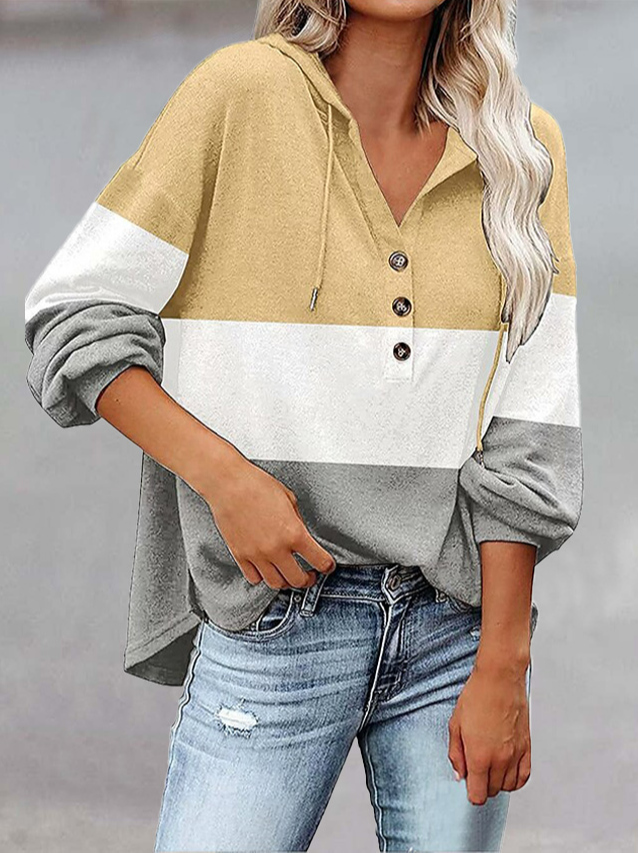 Geometric Casual Autumn Daily Loose Long Sleeve Regular H-Line Regular Sweatshirts For Women