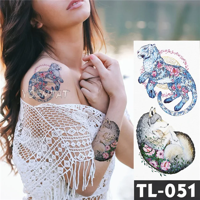 Sdrawing Transfer Deep Pink Henna Lace Rose Flower Temporary Tattoo Sticker Butterfly Pattern Body Art Waterproof Fake Flash Tattoo