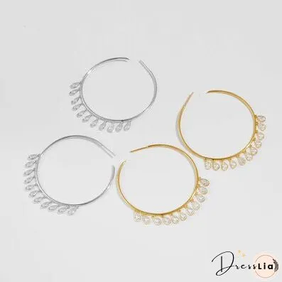 Inlaid Zircon 925 Sterling Silver Earrings