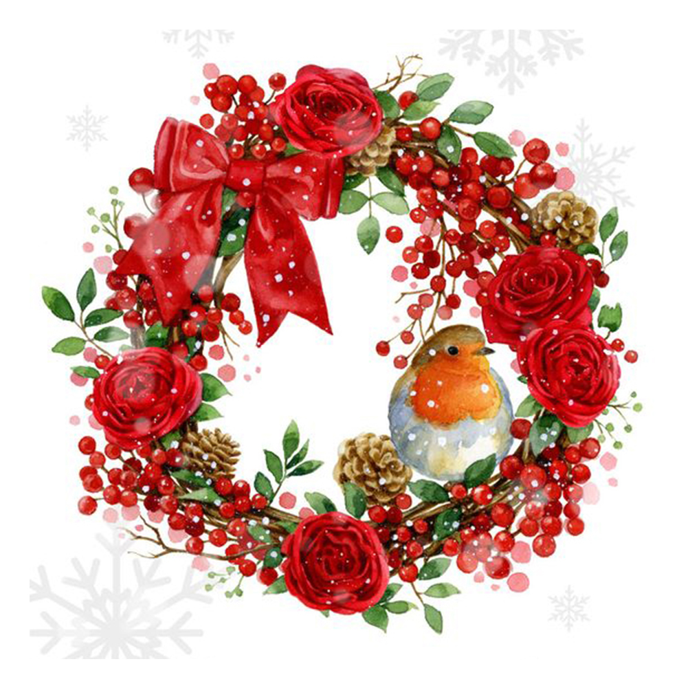 

Christmas Wreath - Round Drill Diamond Painting - 40*40CM, 501 Original