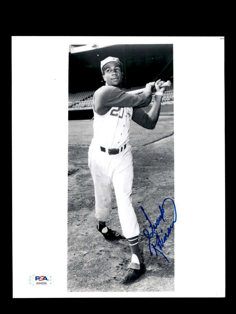 Frank Robinson PSA DNA Coa Hand Signed 8x10 Photo Poster painting Reds Autograph