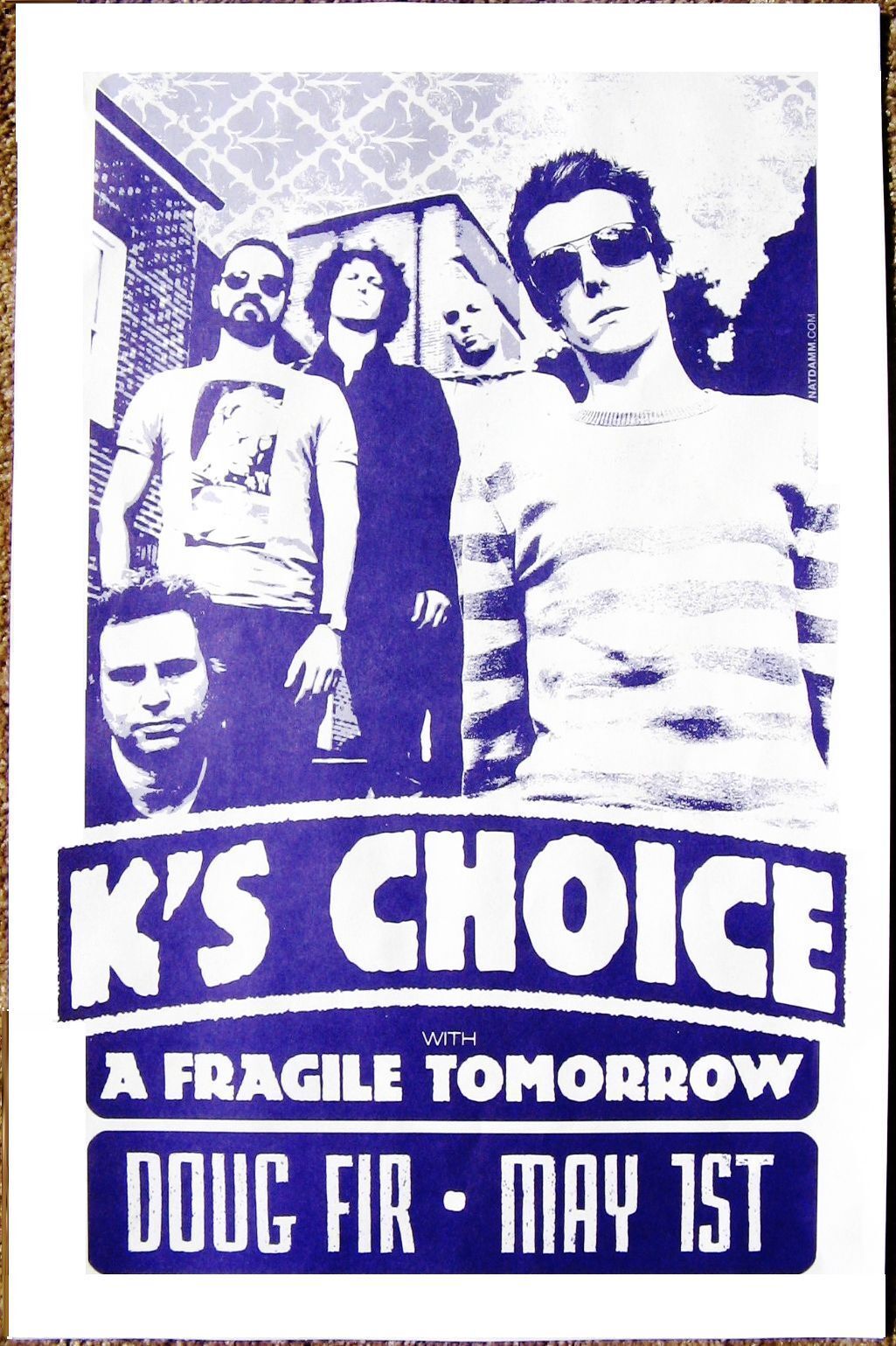 K’S CHOICE 2013 Gig POSTER Portland Oregon Concert