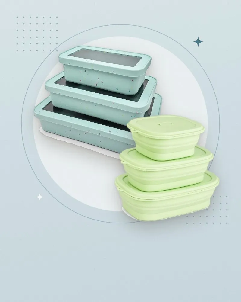 Stackable silicone food storage containers