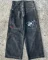 Hyhis Retro Hip Hop Goth Pattern Baggy Jeans Y2k Harajuku Black Pants Men Women High Waist Wide Leg Trousers Casual Streetwear