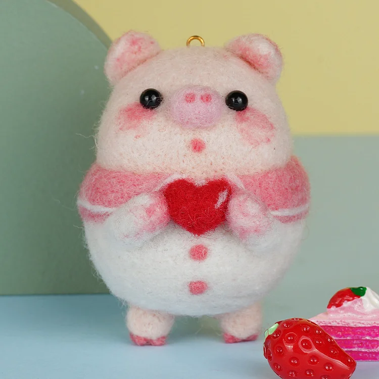 Cute Pig Needle Felting Kit - Sister Piggy