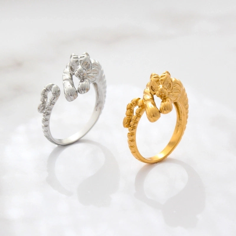 304 Stainless Steel 18K Gold Plated Casual Modern Style Plating Geometric Open Rings