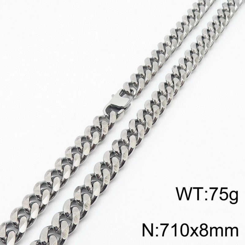 Minimalist Solid Color Titanium Steel Chain Unisex Necklace