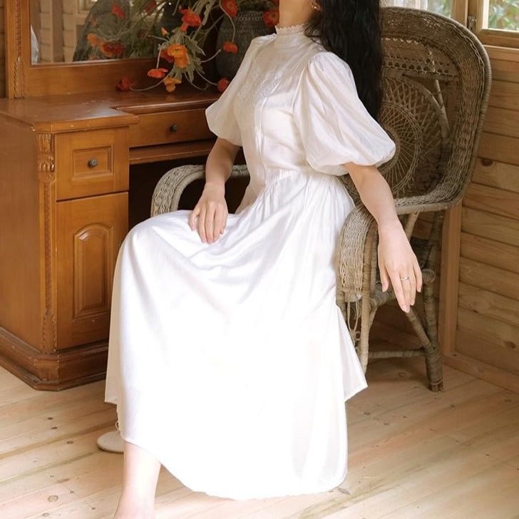 Fairy Tales Aesthetic Vintage Waistline Puffy Sleeve Dress QueenFunky
