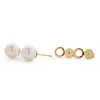 14K Yellow Gold Near-round Fresh-water Pearl Etud Earrings