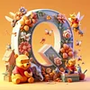（Multi-Style)Winnie the Pooh's 26 Alphabet-Full Round Diamond Painting 30*30CM