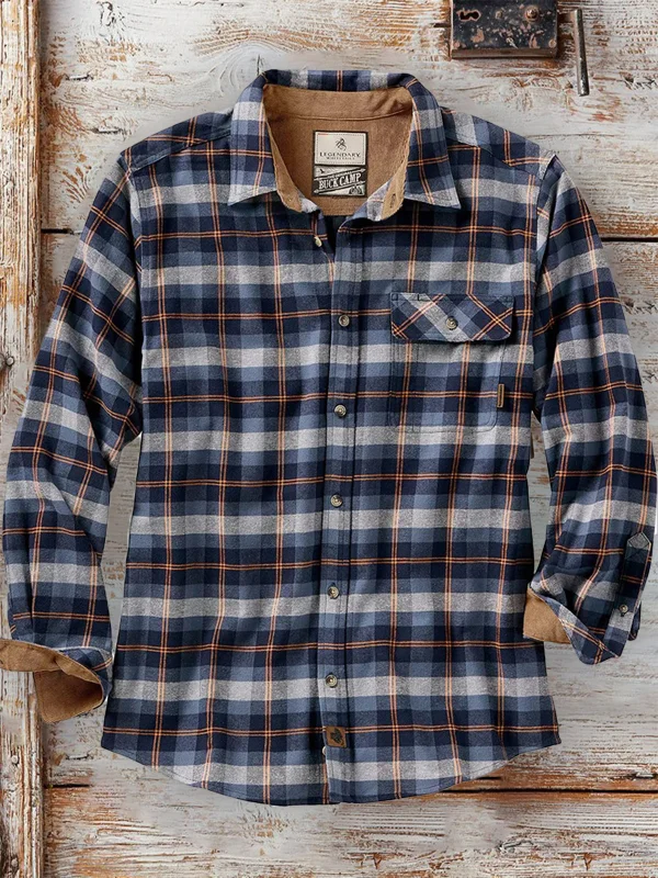 Men's Plaid Casual Versatile Long Sleeve Shirt