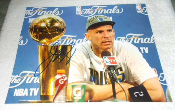 Jason Kidd Dallas Mavericks SIGNED AUTOGRAPHED Championship 8x10 Photo Poster painting COA 1