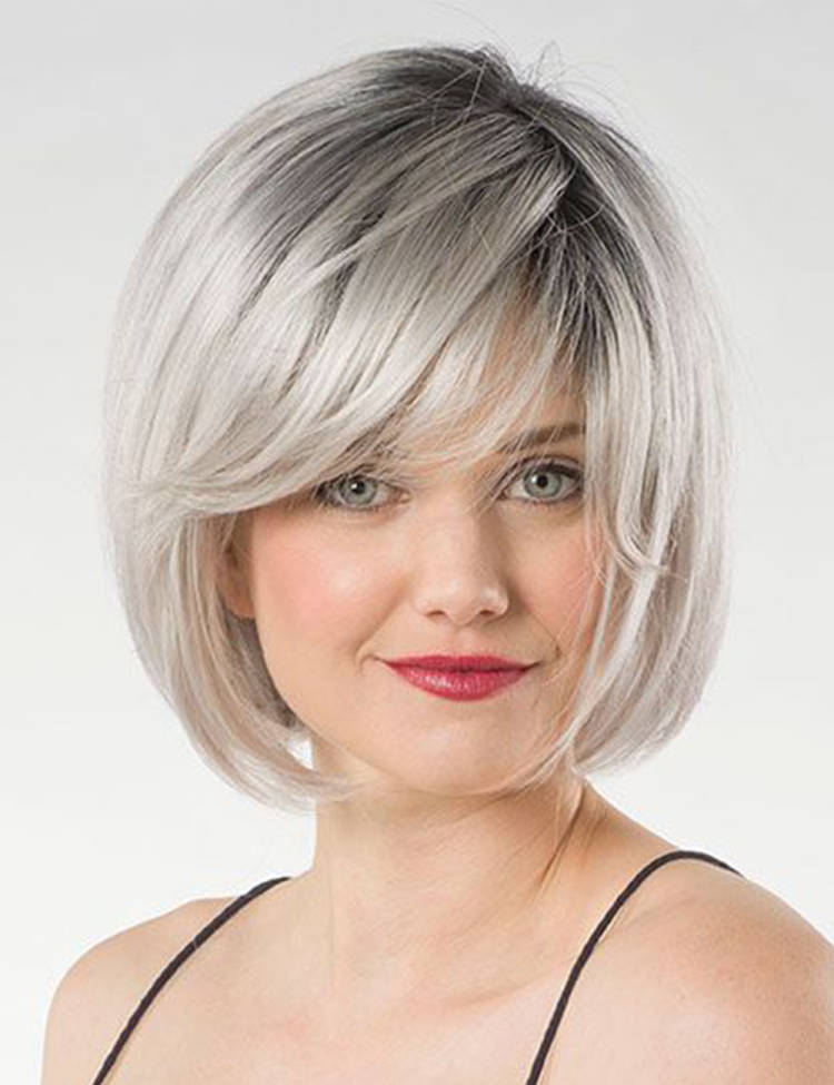 Ombre Grey Bob Short Wigs