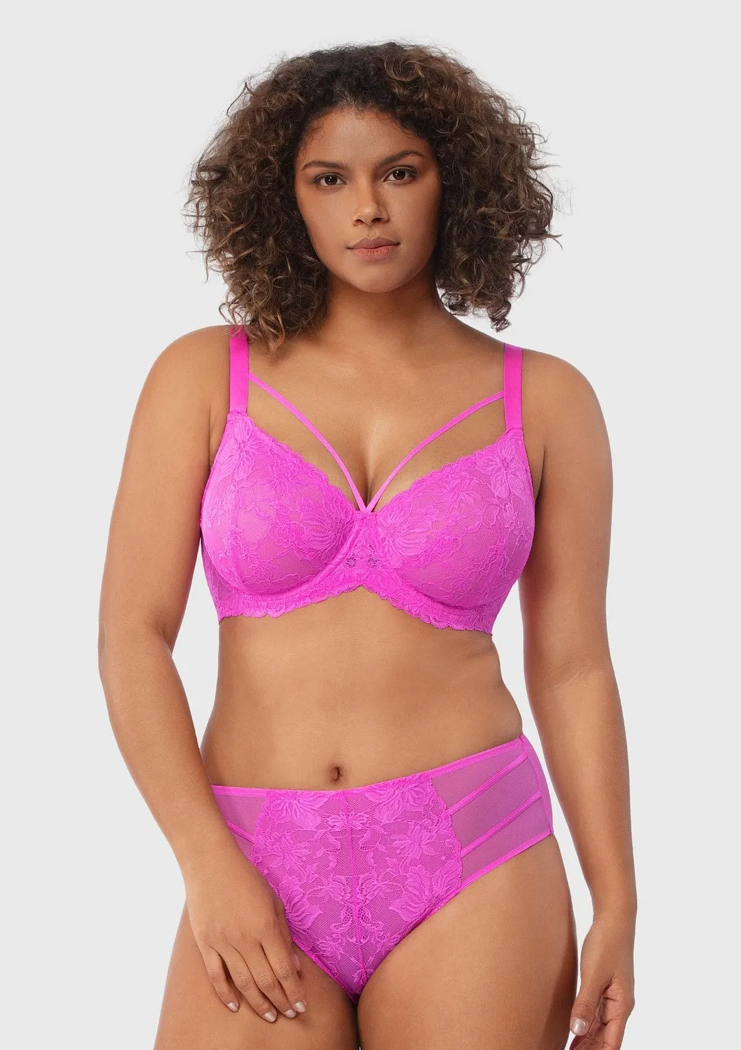 Pretty In Petals Black Unlined Strappy Lace Bra