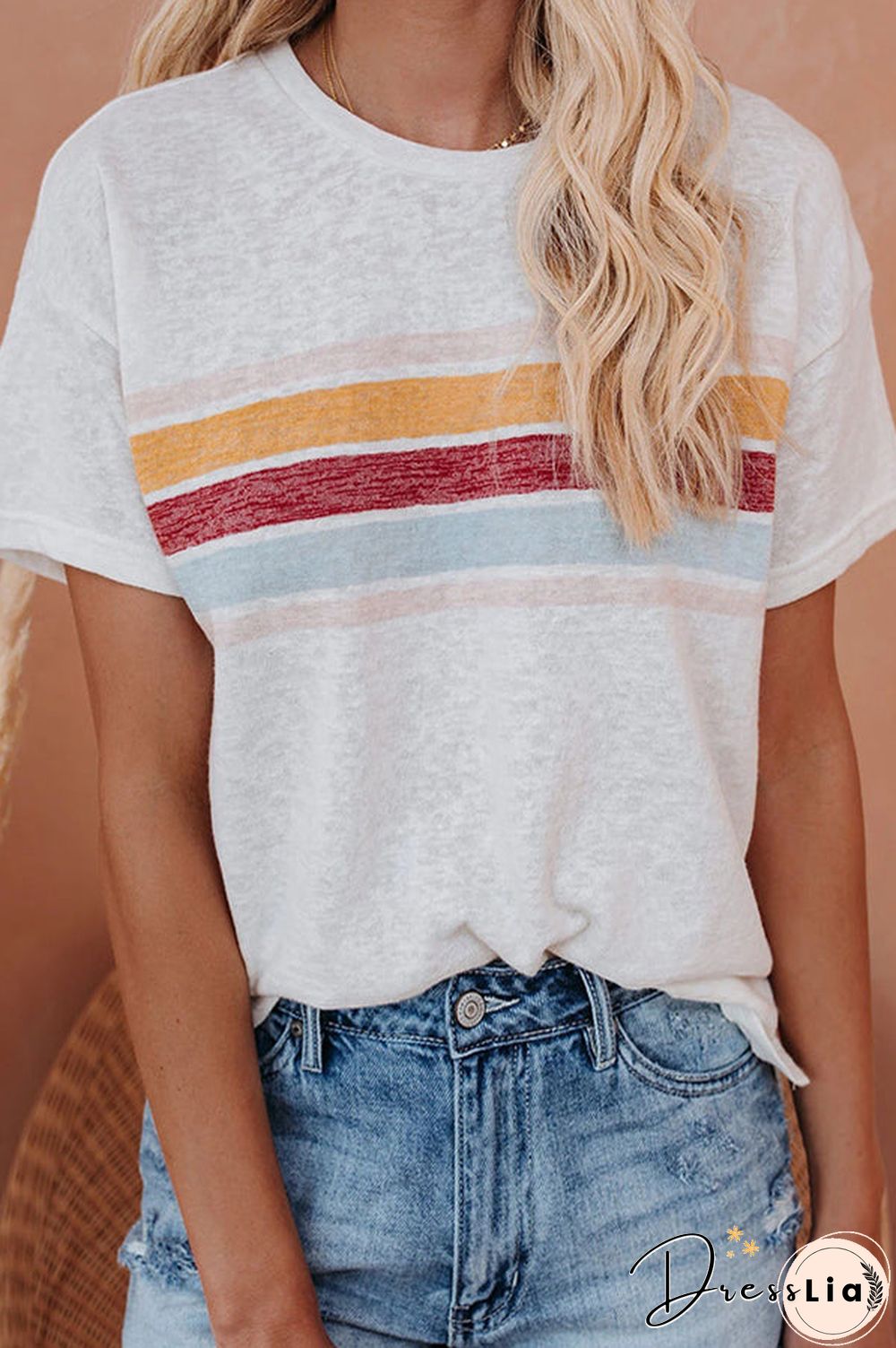 Multi Stripe Short Sleeve T Shirt