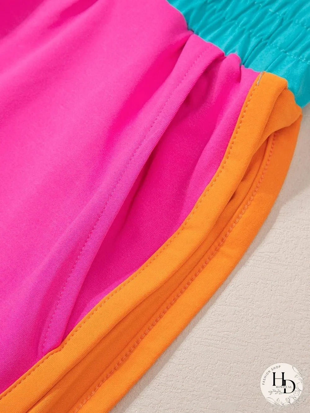 Summery Colorblock Set with Cap Sleeves