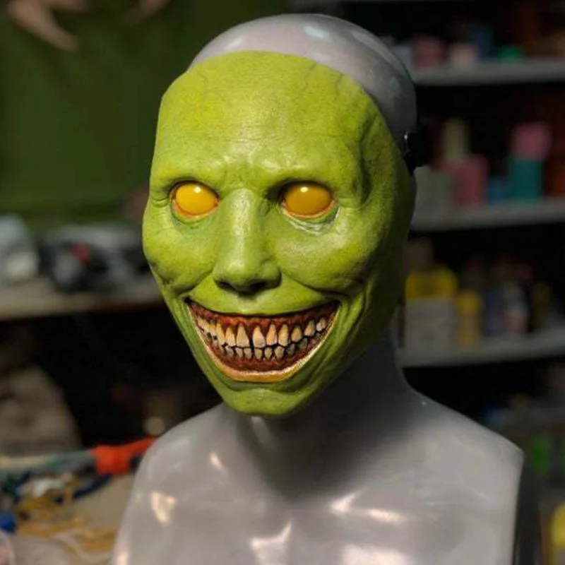 Halloween COS Exorcist Smile White Face White Eyes Demon Mask-JRSEE