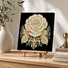 DIY Pearl Painting Rose for Home Wall Decor with Frame(30x30cm)