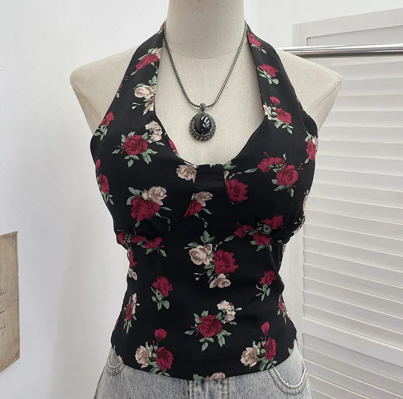 Nigikala Nigikala On-Tlap Sling Sling Sleeve Sleeveless Coat With Chest Pad Crumb Lace Hanging Back Sleeveless Top 9263