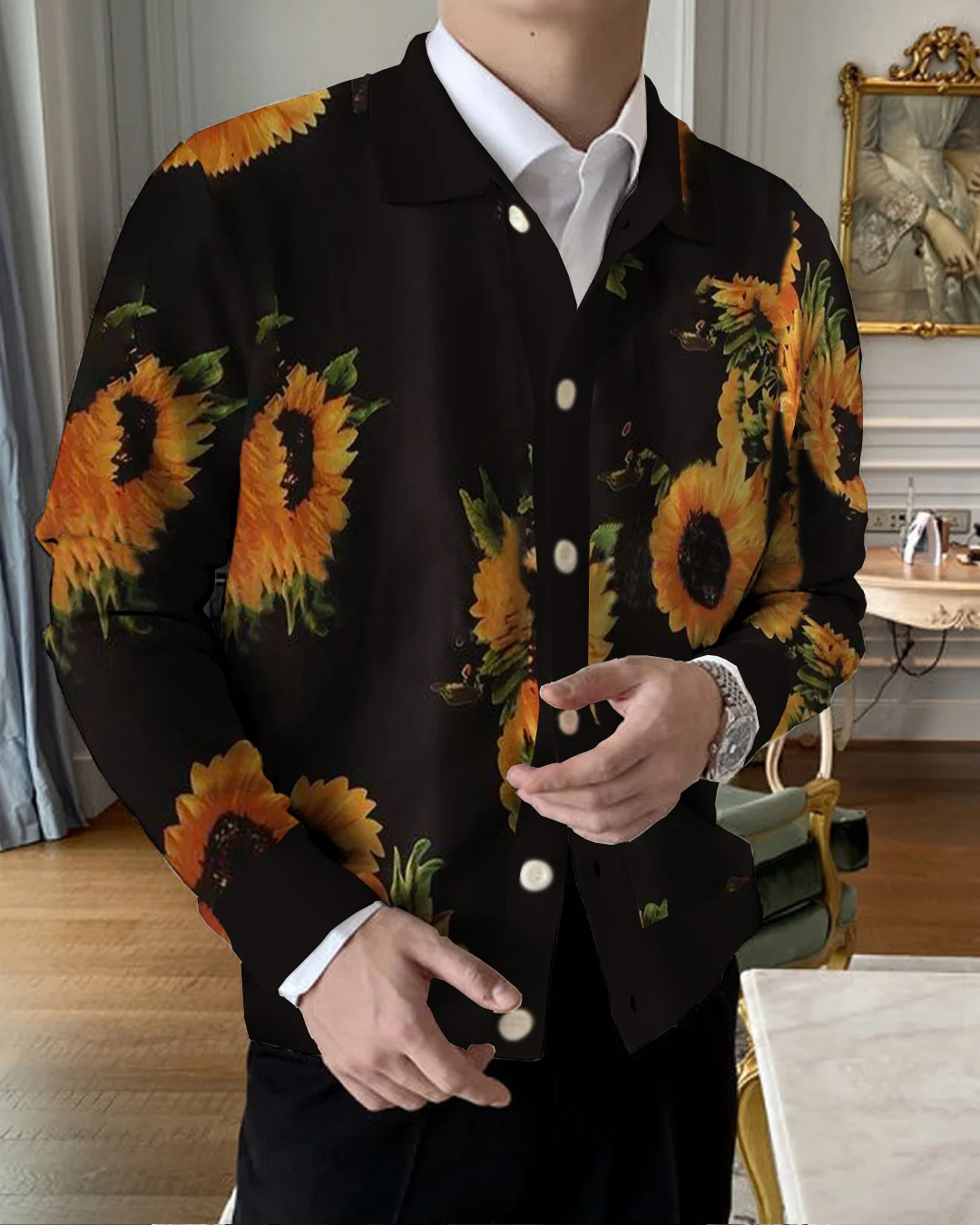 Men's Lapel Knitted Sweater Cardigan 8463