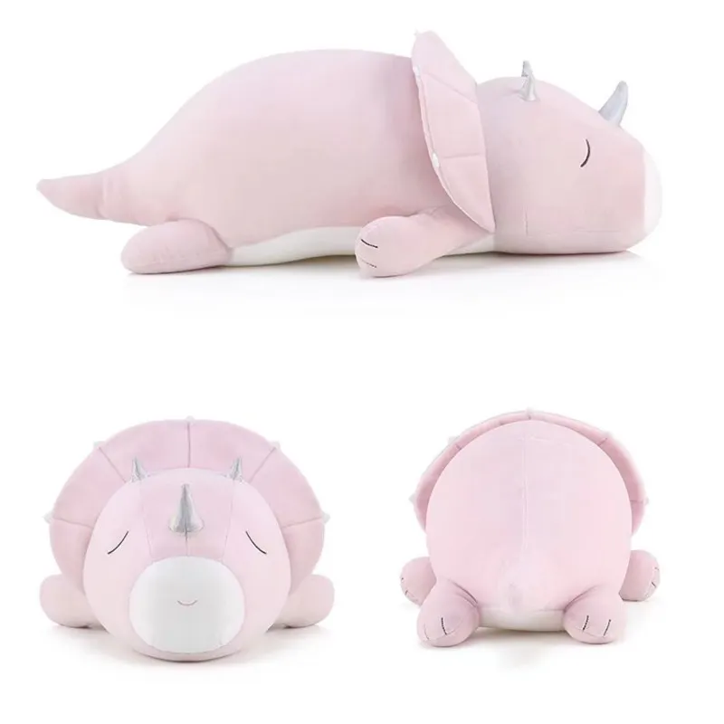 Soft Plush Down Cotton Pink Lying Dinosaur Toy
