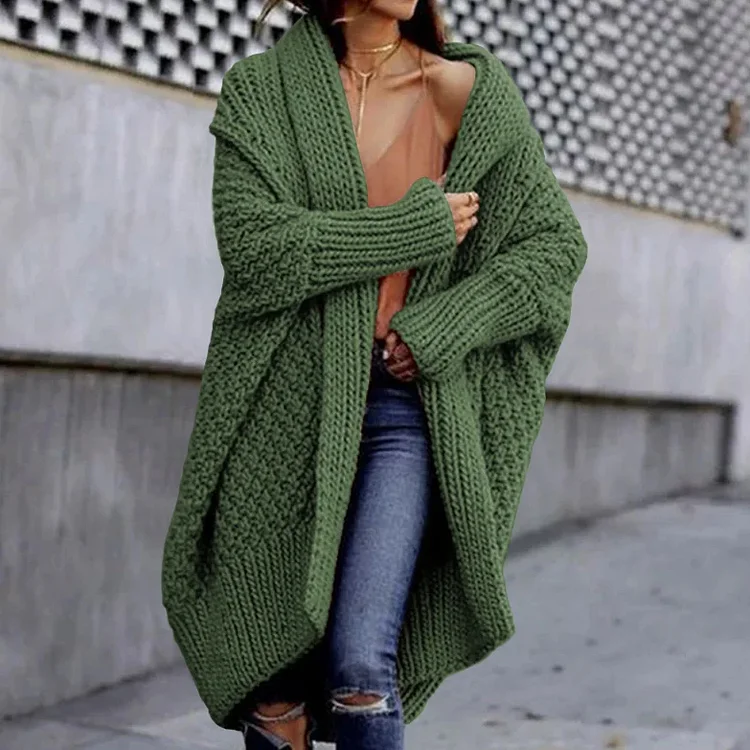 Comstylish Retro Thickened Door Twist Knitted Cardigan