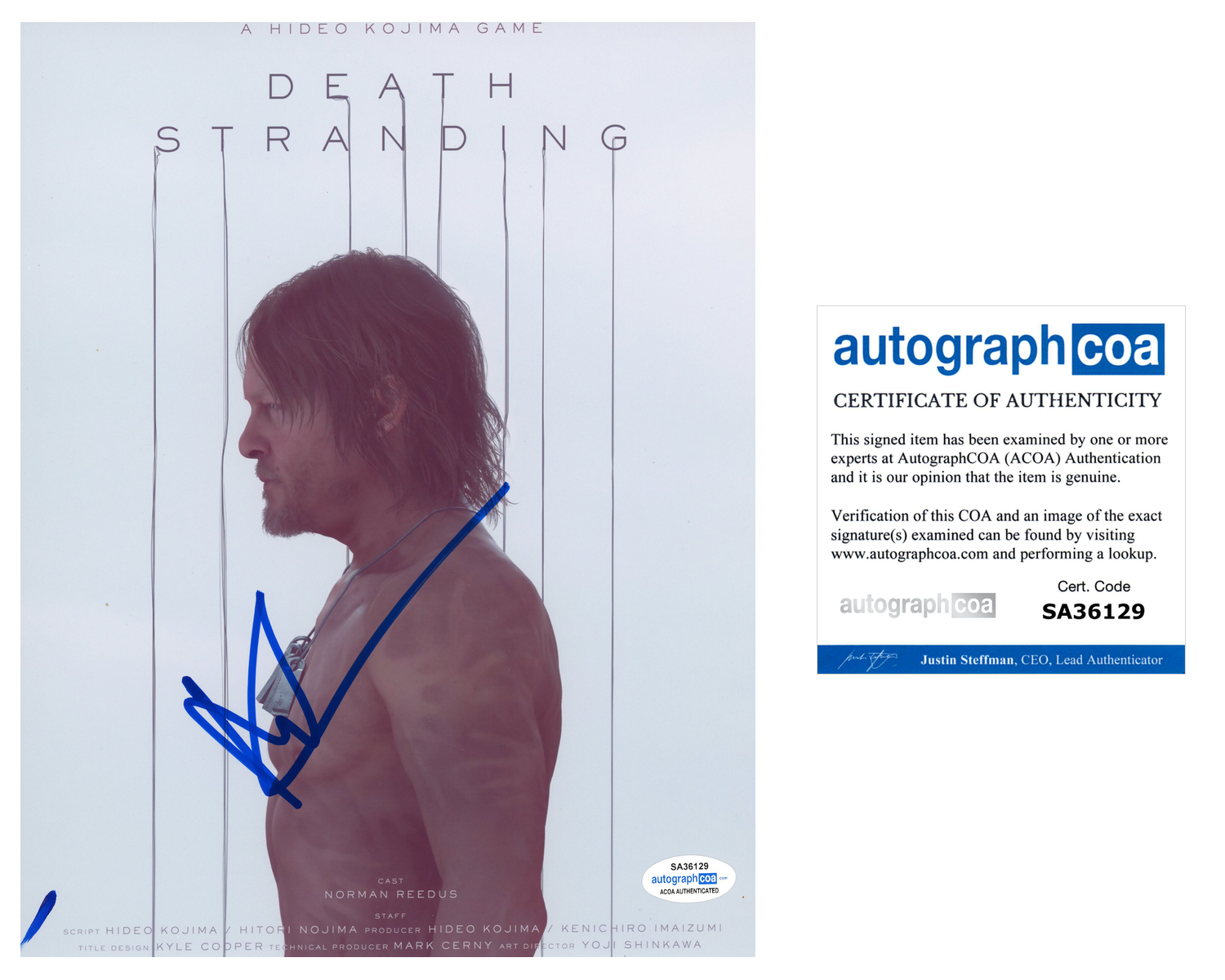 Norman Reedus Signed Autograph 8x10 Photo Poster painting DEATH STRANDING Hideo Kojima ACOA COA