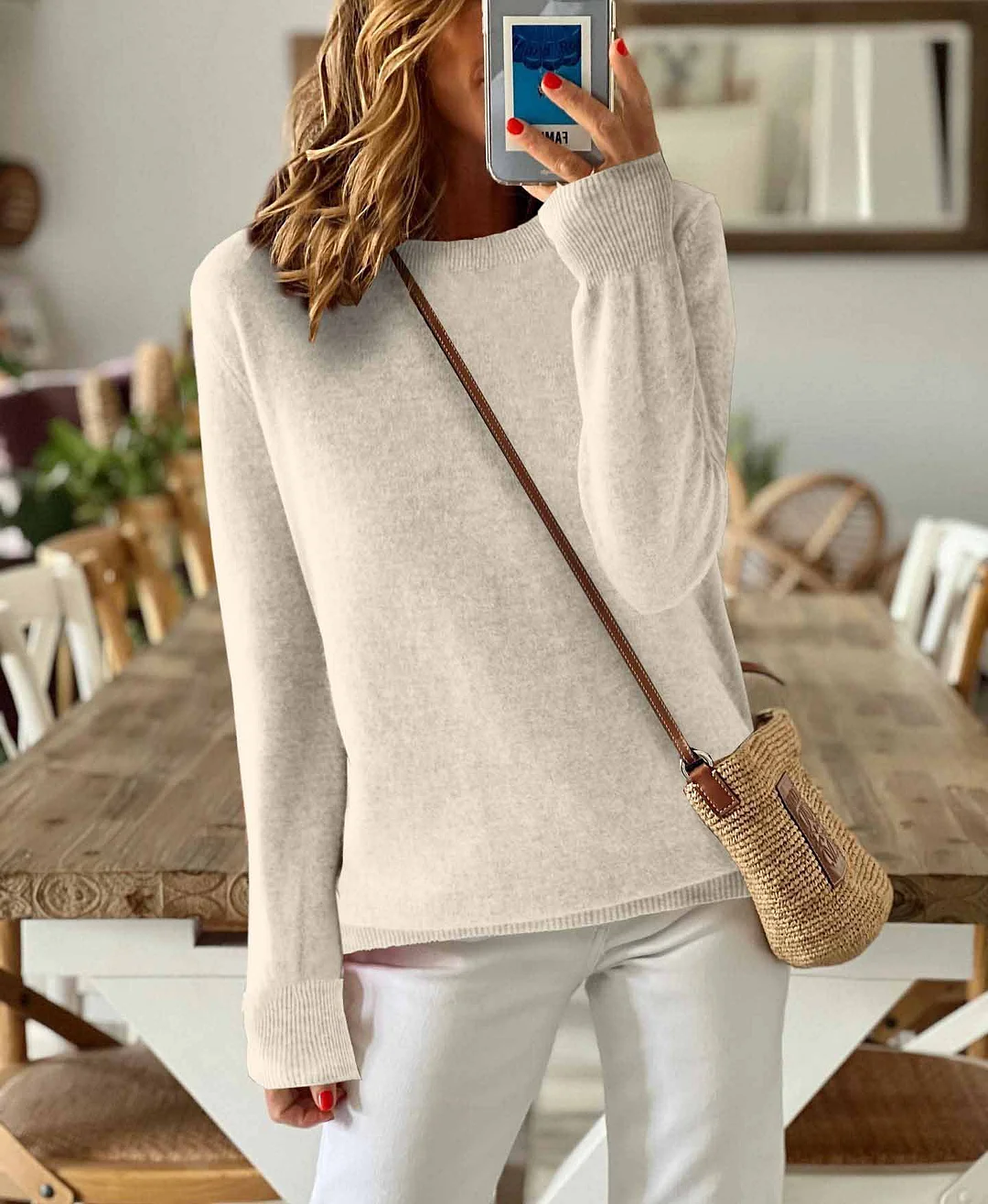 Athvotar Athvotar Sheintemu Autumn And Winter Long Sleeve Simple Solid Color Sweater New