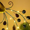 Metal Peacock Garden Ornament Lamp Waterproof LED for Courtyard Garden Path Lawn