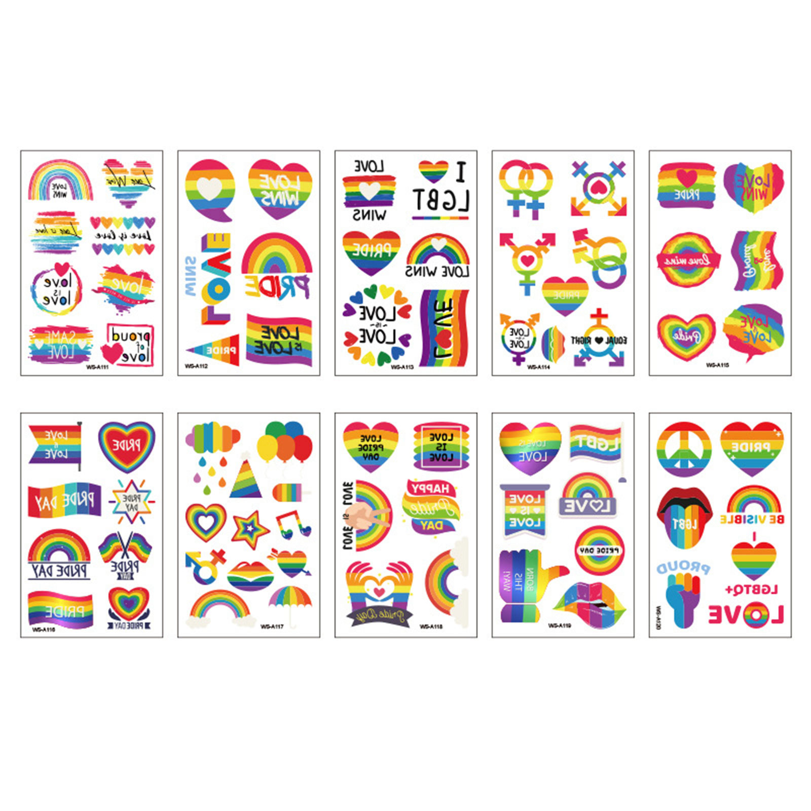 

Gay Pride Sticker Rainbow Heart Stripe Self Adhesive Stickers for LGBT Gay, 501 Original