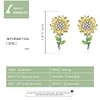 Sunflower Stud Earrings  925 Sterling Silver 