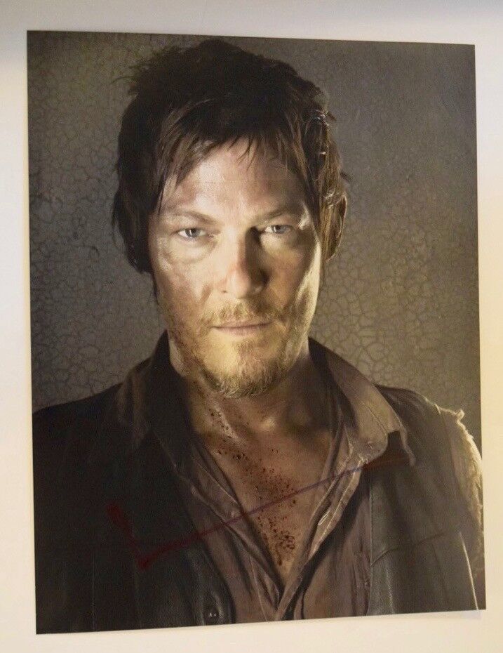 Norman Reedus Signed Autographed 11x14 Photo Poster painting THE WALKING DEAD Daryl COA VD