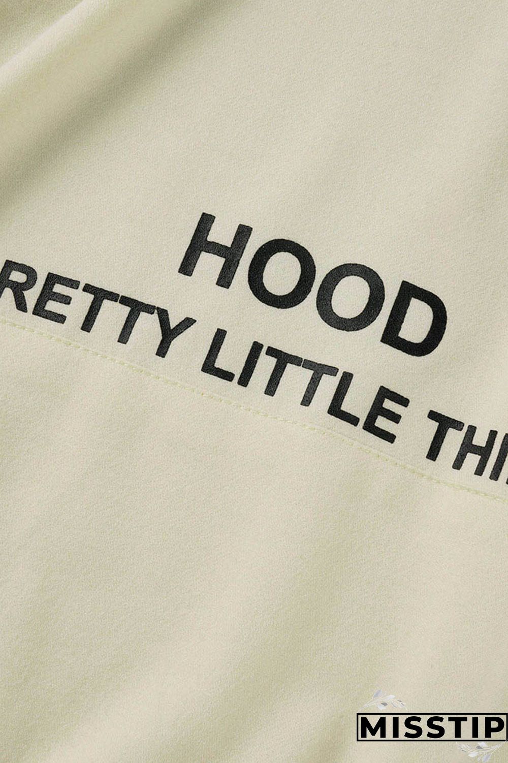 Blue Casual Letter Print Patchwork Hooded Collar Long Sleeve Two Pieces