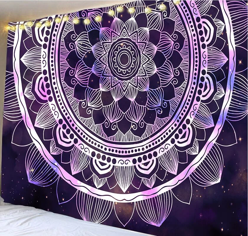 India Mandala Tapestry Wall Hanging Boho Decor Wall Cloth Tapestries Psychedelic Hippie Night Moon Tapestry Mandala Wall Carpet