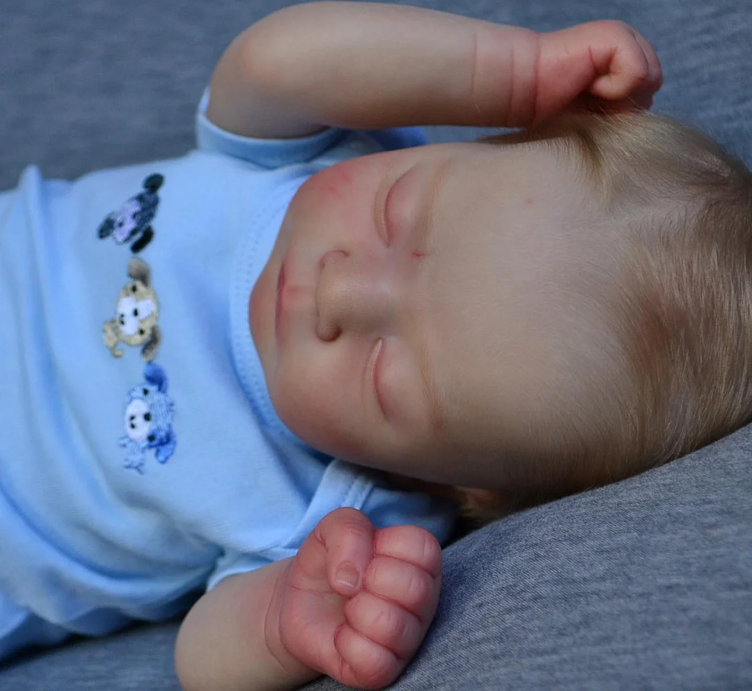 17" Sleeping Reborn Boy Doll Hobart,Unique Gift Set for Grandmother