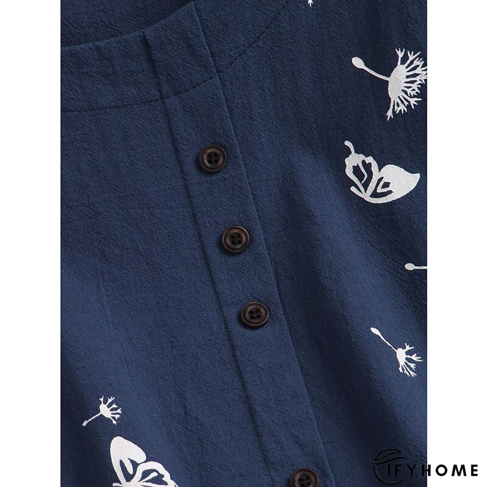 Women's Shirt Blouse Graphic Floral Short Sleeve Date Vacation Daily Casual Crew Neck Cotton Slim L | IFYHOME