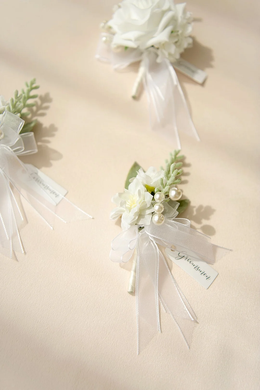 Boutonnieres in White