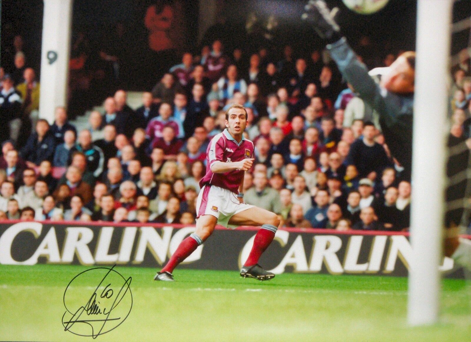 PAOLO DI CANIO SIGNED WEST HAM UNITED 16x12 FOOTBALL Photo Poster painting COA PROOF DICANIO