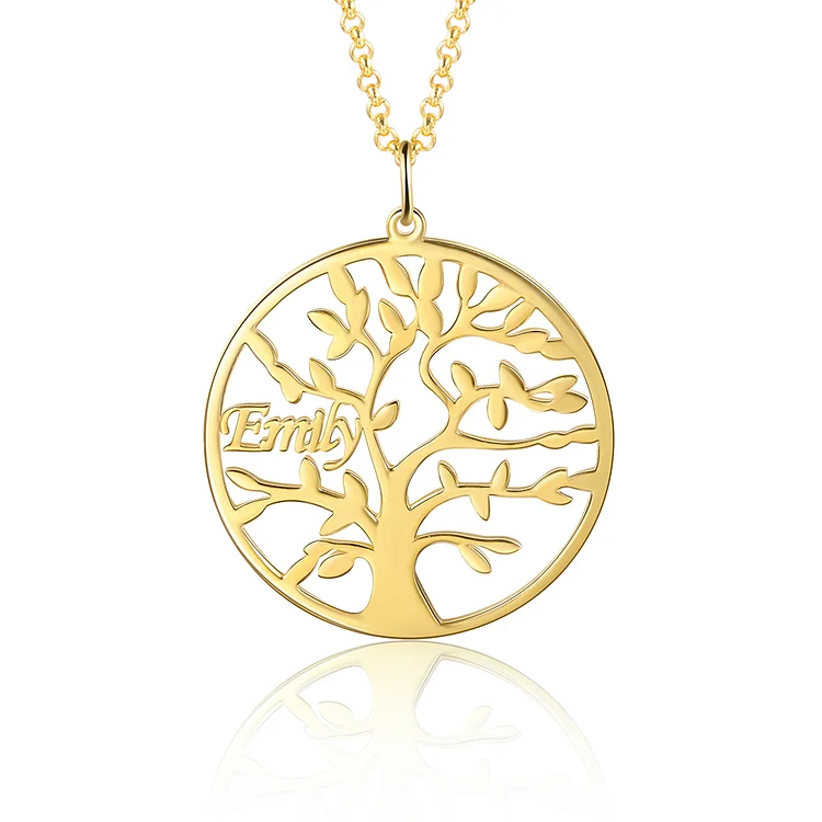 Collier Argent Arbre de vie Arbre généalogique 1 prenom Jessemade FR