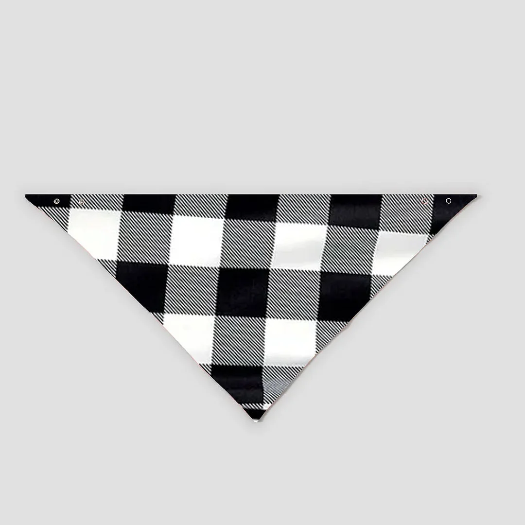 Christmas Merry Grinchmas Letter Printed White Long Sleeve Top with Black & White Plaid Pants Family Matching Pajamas