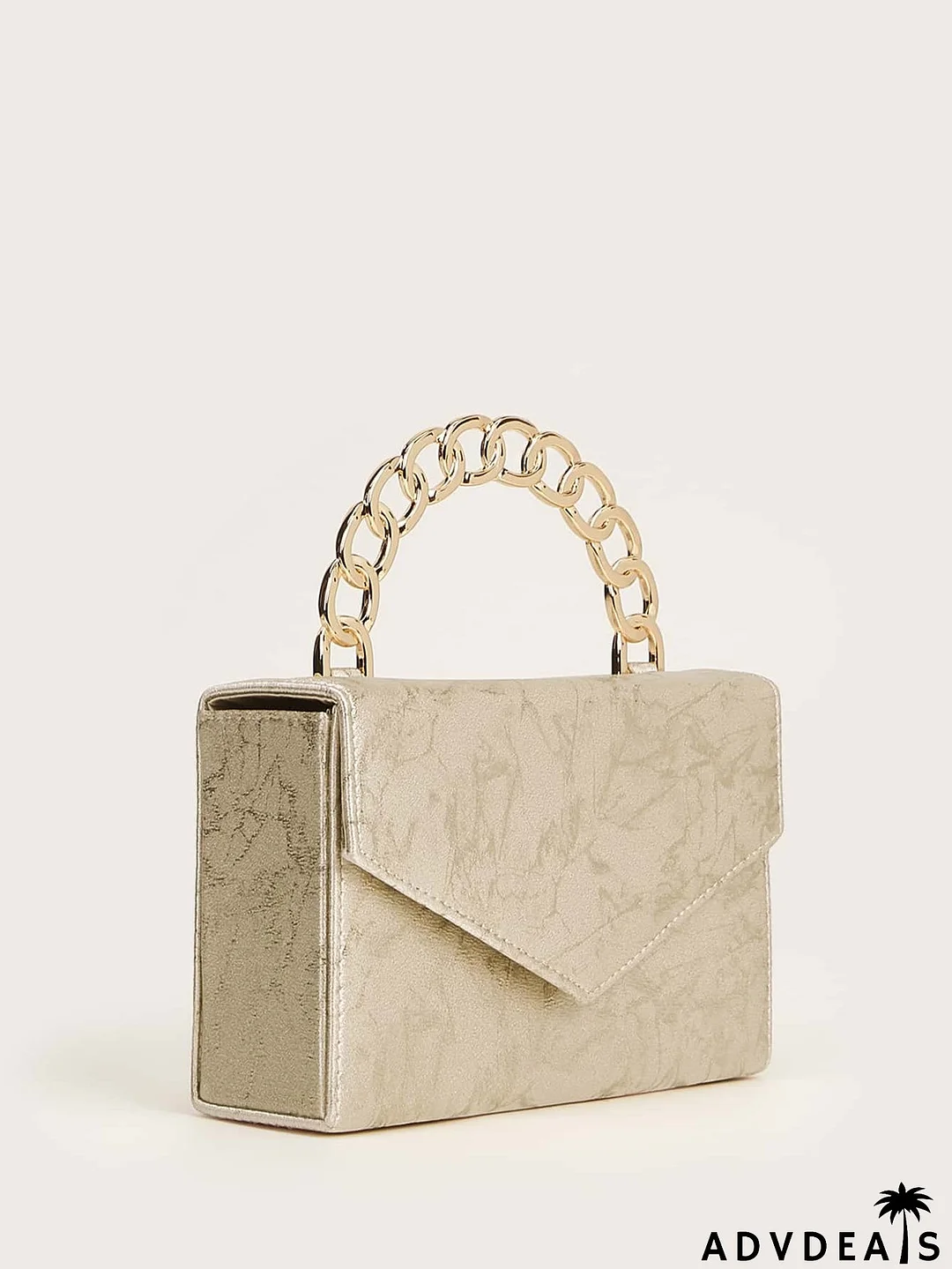 Chain Handle Flap Clutch Bag