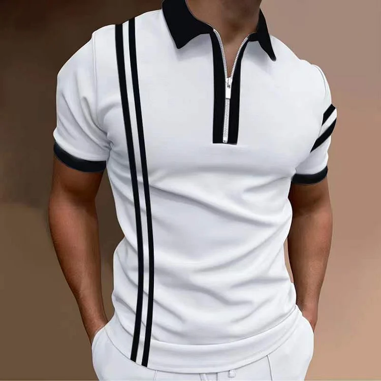 BrosWear Casual Line Contrasting Fashion Polo Shirt