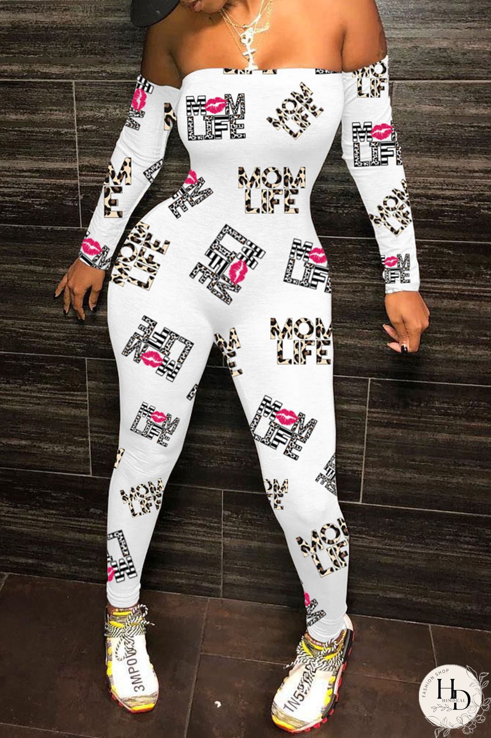 Blue Sexy Print Strapless Regular Jumpsuits