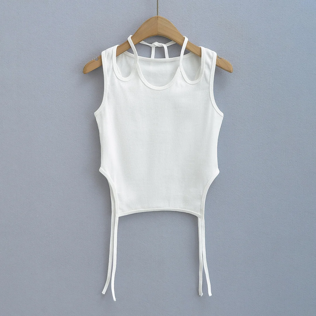 Aonga - Mens Sexy Cutout Shoulder Crop Tops Vest aonga