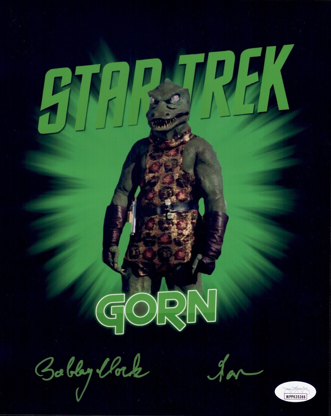 BOBBY CLARK Signed 8x10 GORN Photo Poster painting STAR TREK In Person Autograph JSA COA WPP